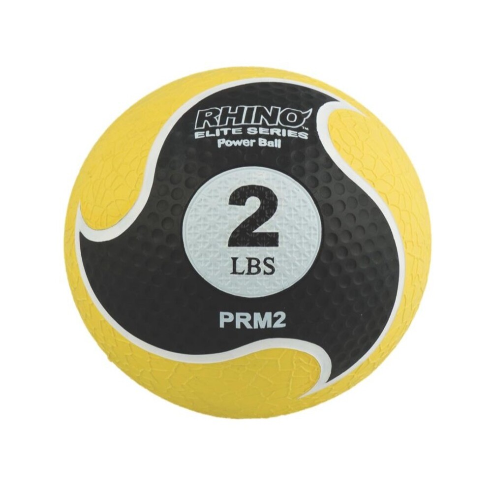 Champion Sports Rhino Elite Weighted Medicine Ball-Durable Rubber 2 lb Yellow